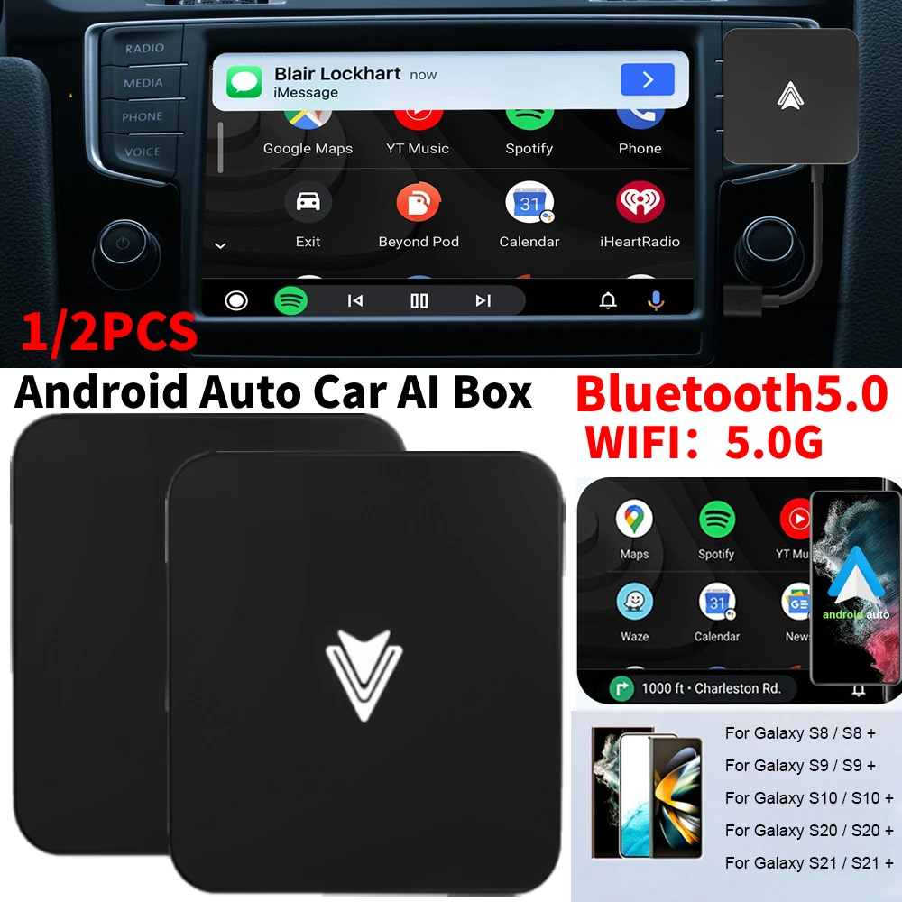 1/2ШТ Проводной Беспроводной Carplay Android Auto Беспроводной Адаптер Linux System BT 5.0 5G WiFi Car AI Box для Автомобилей Android Auto
