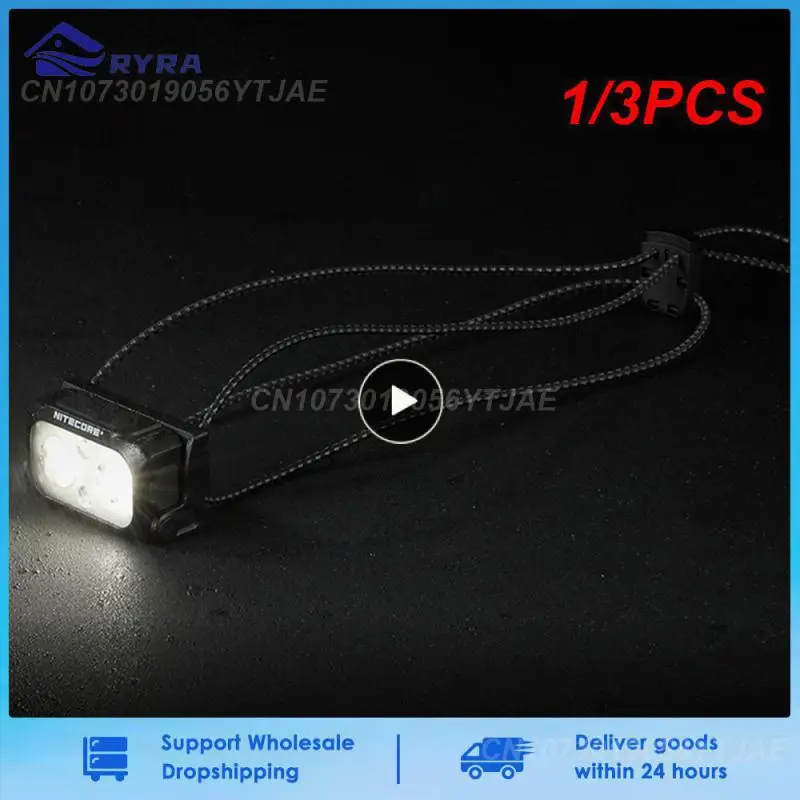 1/3шт Налобный фонарь NU25 UL 400 люмен с тремя источниками света, поддерживающий зарядку через USB-C.
