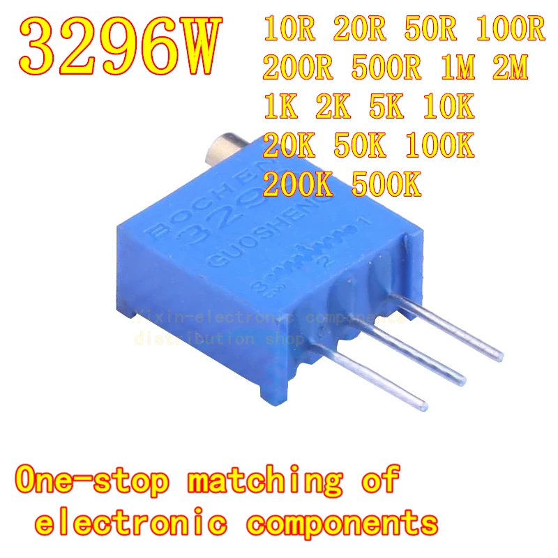 10ШТ 3296 Вт 3296X 103 10K микрорегулируемый резистор 1k2k5k50k100k200k500k1m100r500r прецизионный многооборотный потенциометр.