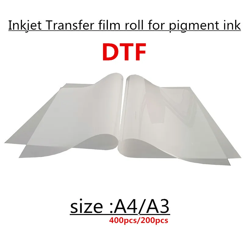 400 штук формата А4 и 200 штук формата А3 Оптом, листы для струйной DTF пленки с односторонней и двусторонней матовой поверхностью