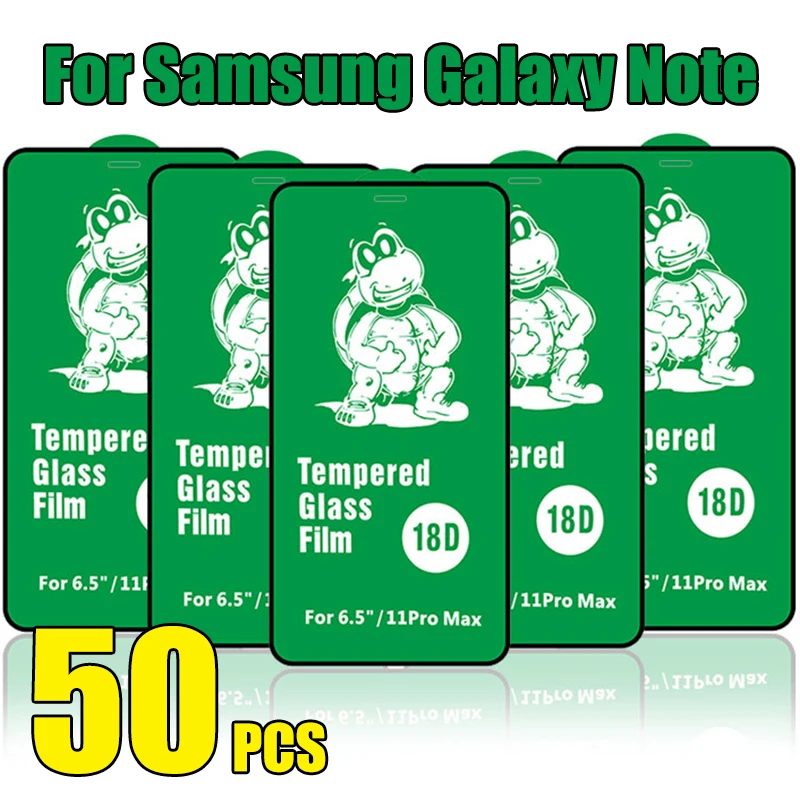50шт 18D Закаленное Стекло С Полным Покрытием Защитная Пленка Для Samsung Galaxy Note 21 FE 20 A02 A12 A22 A32 A42 A52 A72 A82 A92