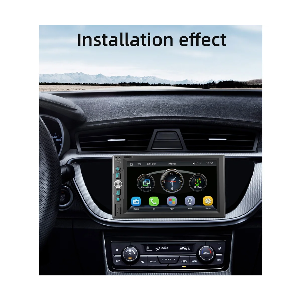 6,2-дюймовое автомобильное радио с беспроводным стереоприемником CarPlay Android, сенсорным экраном, Bluetooth FM USB, HD MP5-плеером мощностью 6200 Вт