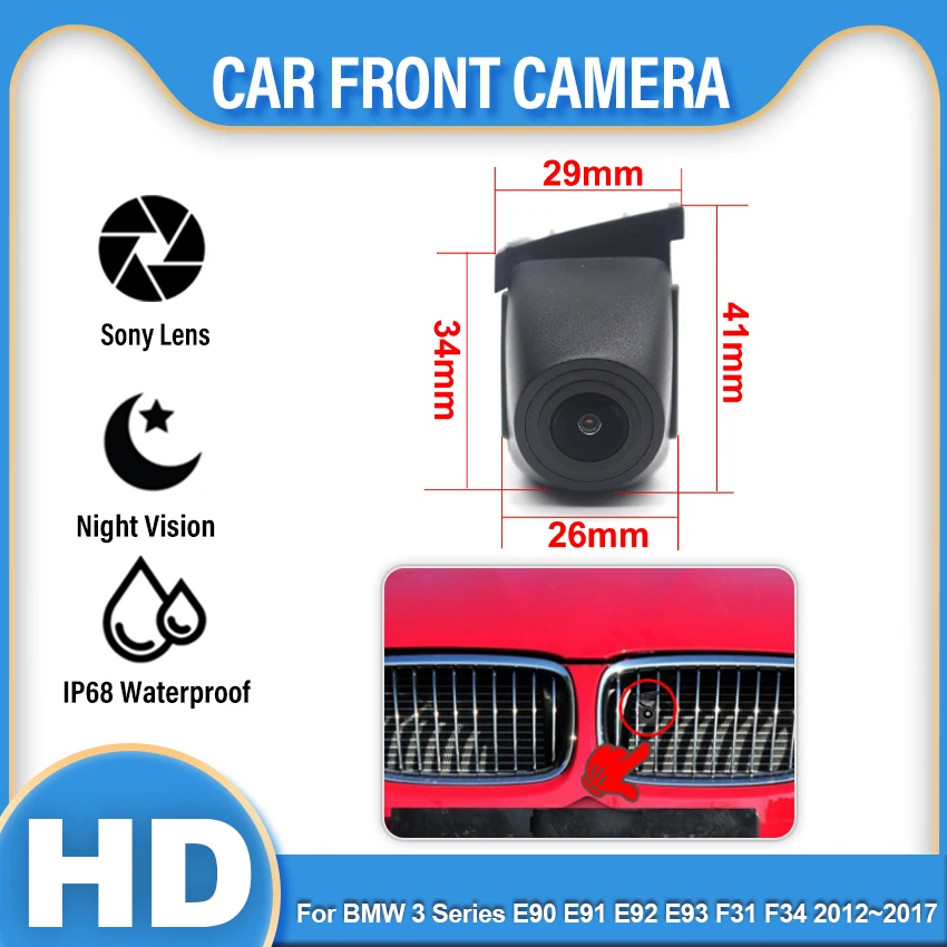 HD 1080P 140 ° Автомобильная Камера Переднего Обзора BMW 3 Серии E90 E91 E92 E93 F31 F34 2012 2013 2014 2015 2016 2017 Логотип Ночного Видения