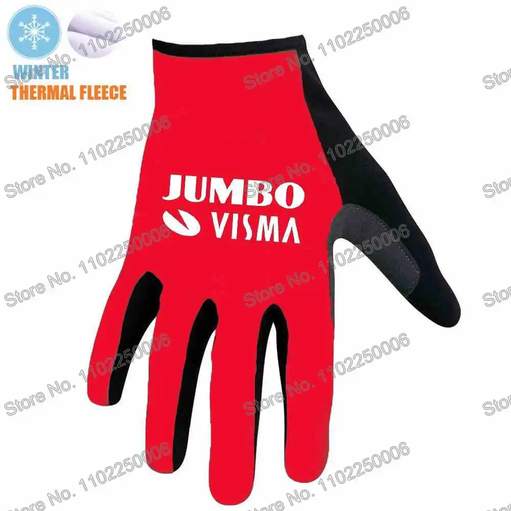 Jumbo Visma Spain Tour 2023 Красные Велосипедные перчатки Мужские велосипедные гелевые перчатки на полный палец Джерси для шоссейных велосипедов MTB Женские мотоциклетные перчатки