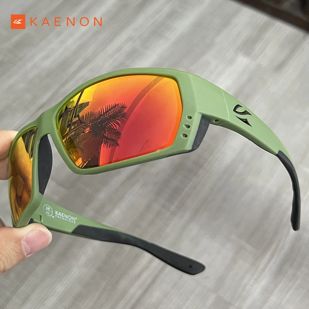 KAENON Поляризованные солнцезащитные очки Квадратная Зеленая оправа TR90 11 Цветов Зеркальные линзы Спортивные очки на открытом воздухе велосипедные Солнцезащитные очки