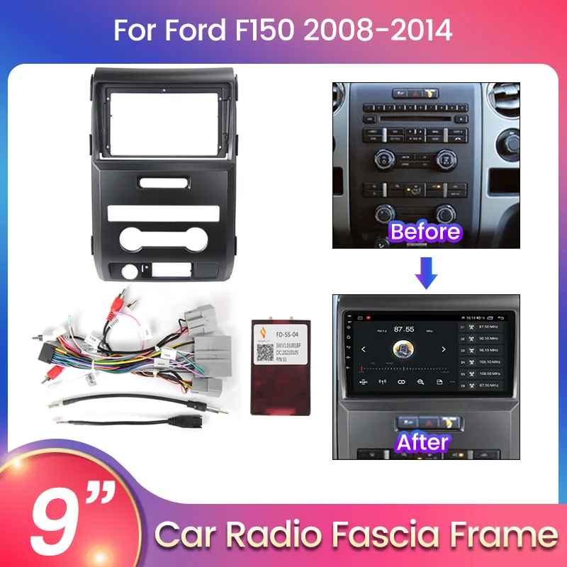 Navifly 9-дюймовый Android Автомобильный Радиоприемник Frame Kit Для Ford F150 2008-2014 Авто Стерео Приборная Панель Крепление Головного Устройства Отделка Фасции Рамка