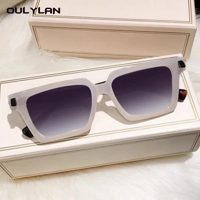 OULYLAN Ins Популярные Модные Квадратные солнцезащитные очки One Piece, Женские Градиентные оттенки, UV400, Ретро-Мужские Солнцезащитные очки, Оттенок очков