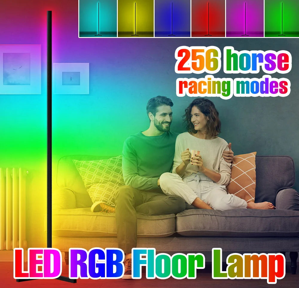 RGB светодиодный торшер в углу гостиной, светильник настроения, умное приложение с дистанционным управлением, атмосферный светильник для спальни, домашний декор, постоянный светильник