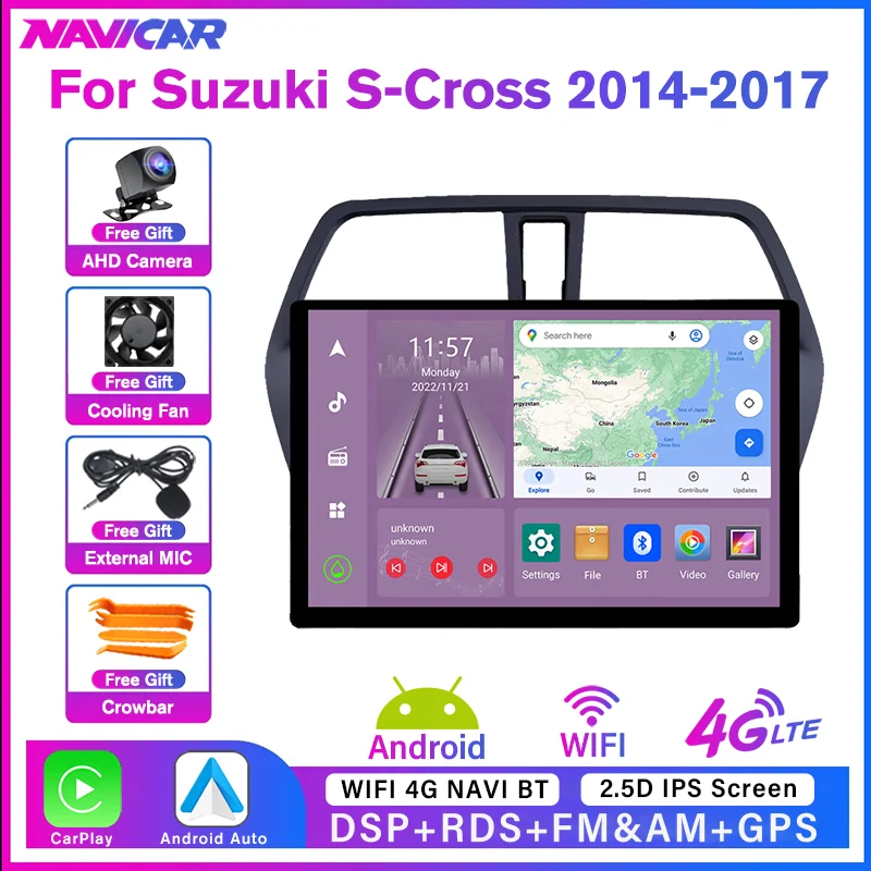 TIEBRO 1920*1200 Навигация GPS Автомобильное Радио Для Suzuki S-Cross SX4 2014-2017 Android10 Автомобильный Мультимедийный Видеоплеер Стереоприемник