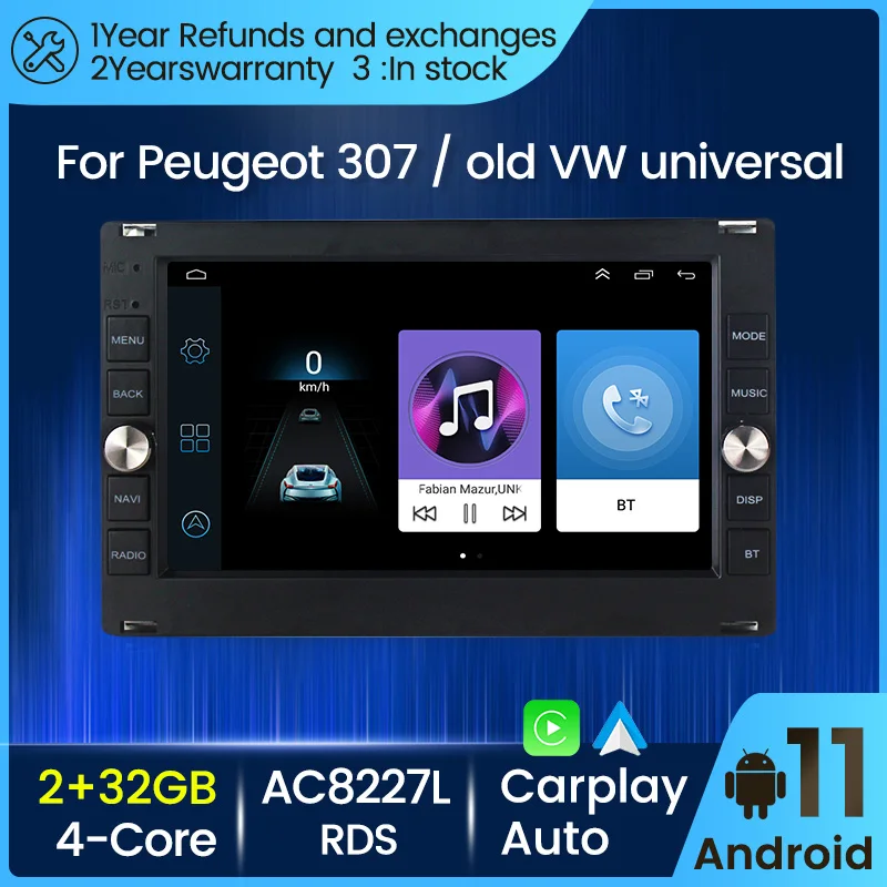 Автомобильная Стереосистема Android All In One Для Чтения видео Carplay Для Peugeot 307 VW PASSAT B5 JETTA BORA GOLF 4 POLO MK5 GPS Авторадио RDS