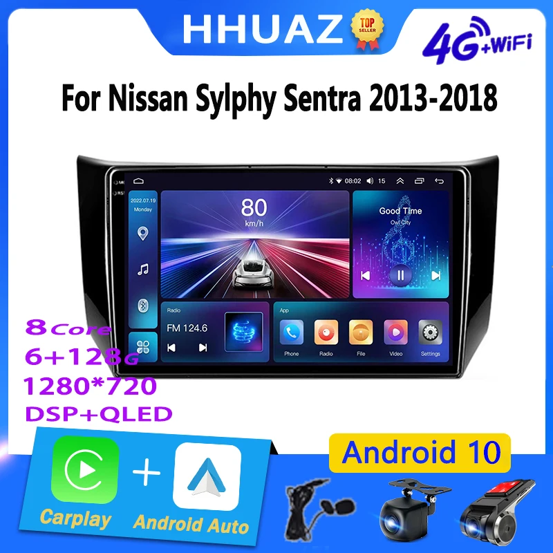 Автомобильное радио Android Carplay для Nissan Sylphy B17 Sentra 12 2013 2014 2015 2016 2017 2018 Мультимедийный плеер Навигация