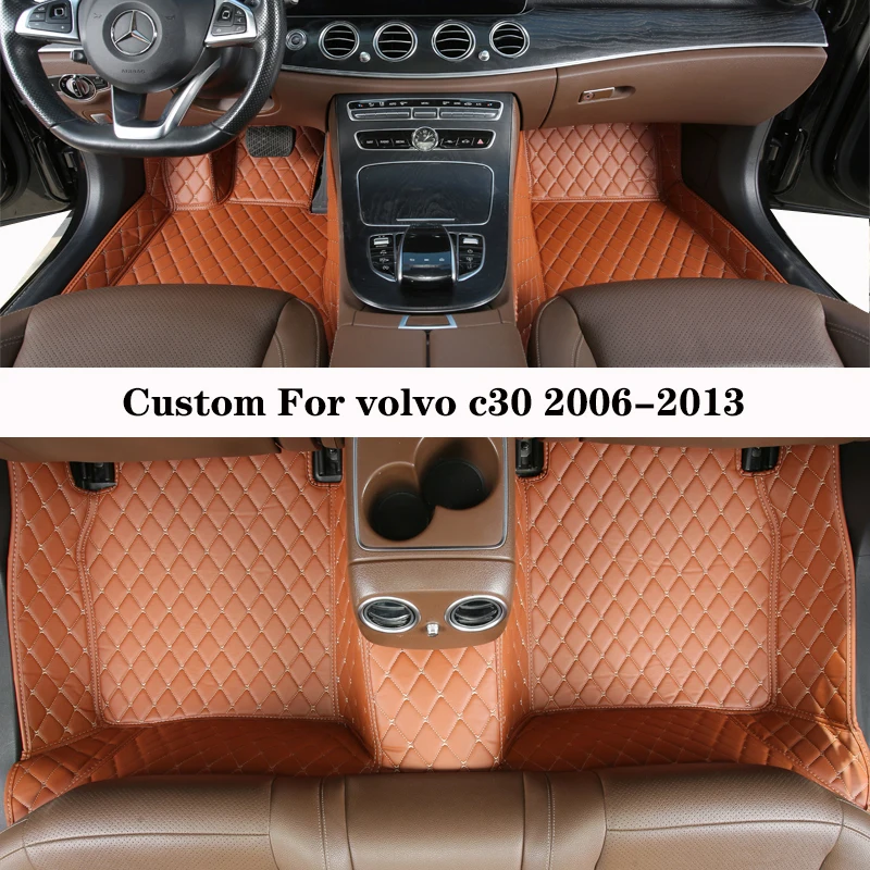 Автомобильный коврик для Volvo C30 2006 2007 2008 2009 2010 2011 2012 2013 Полный комплект ковриков, подушечек для ног, Аксессуар для ковров Man Auto в салоне автомобиля