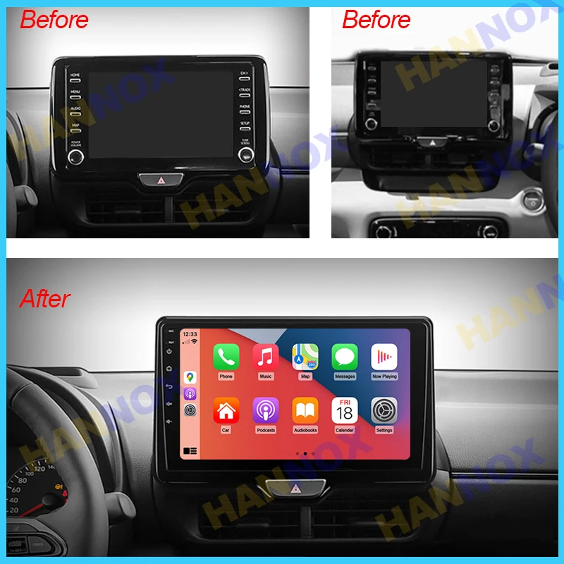 Автомобильный радиоприемник Android с 10-дюймовым сенсорным экраном для Toyota Vios Yaris XP210 Cross WIFI GPS Навигация Беспроводной мультимедийный плеер CarPlay