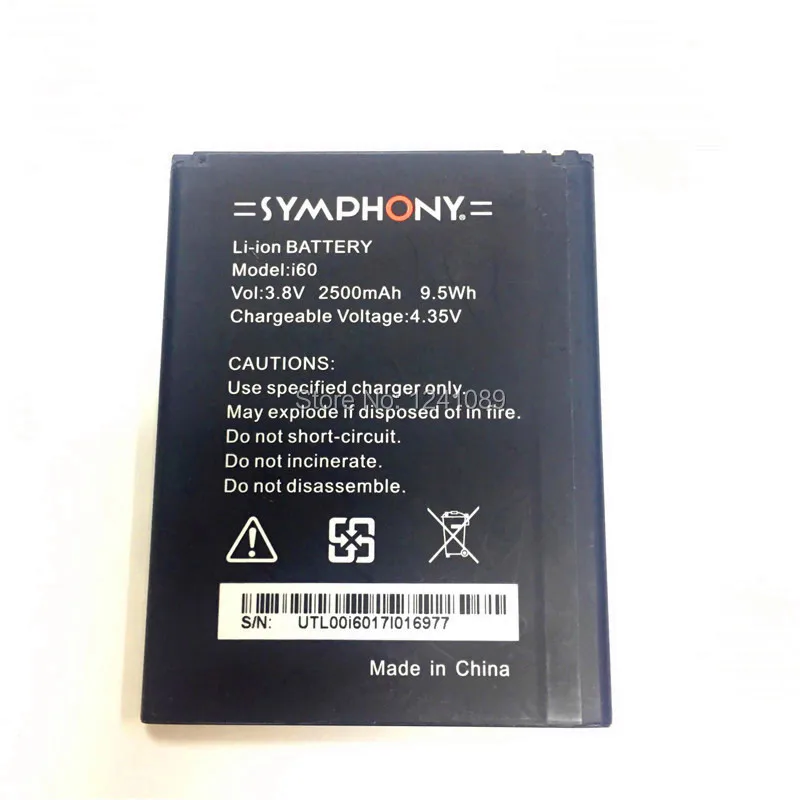 Аккумулятор мобильного телефона YCOOLY для SYMPHONY I60 Аккумулятор емкостью 2500 мАч Длительное время ожидания для SYMPHONY I60 аккумулятор