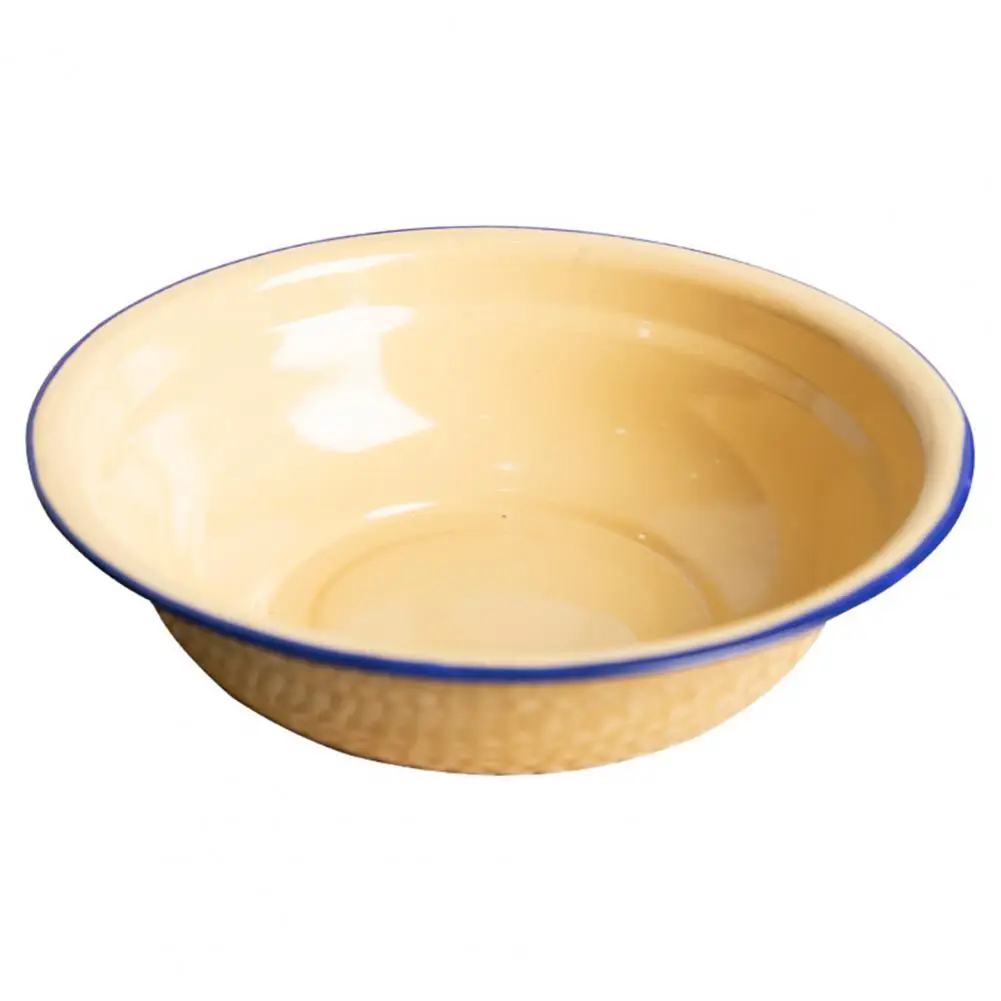 Безопасная чаша для смешивания, эмалированная, моющаяся, подшитая Миска для хранения продуктов, таз для супа в китайском стиле