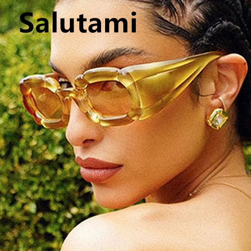 Винтажные квадратные солнцезащитные очки с цветами карамельного цвета для женщин, Новый модный бренд Y2k, сексуальные солнцезащитные очки, женские Элегантные Градиентные оттенки