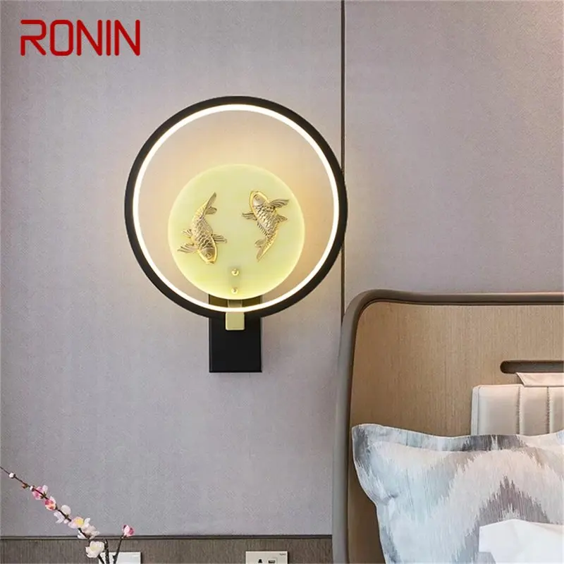 Внутреннее освещение из меди RONIN Настенный светильник Современного креативного дизайна, бра для дома, гостиной, коридора