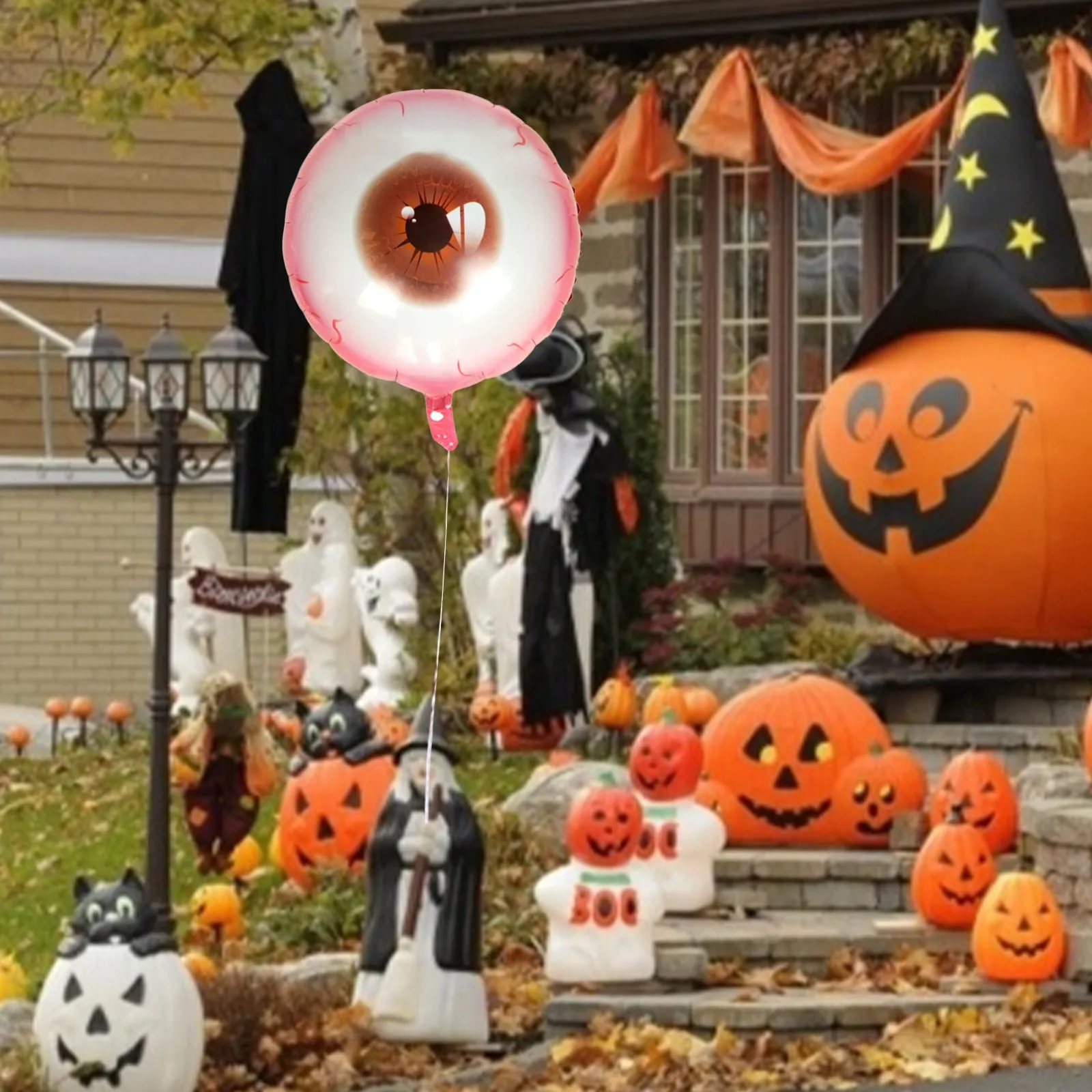 Воздушные шары для глазных яблок на Хэллоуин, надувные шары для глазных яблок, тыква, круглые шары из фольги для глазных яблок, шары для обратного отсчета из фольги на Хэллоуин,