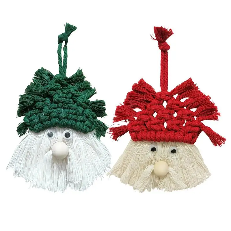 Вязаные куклы для рождественской елки, милая шляпа для куклы-гнома, плюшевые украшения для елки, Дерево, Вязаный подвесной кулон, Рождественское украшение