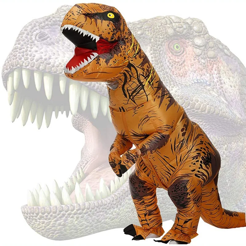 Горячий надувной костюм динозавра T-REX для костюмированной вечеринки, костюмы для косплея, маскарадный аниме-костюм на Хэллоуин для взрослых, детский мультфильм Динозавров
