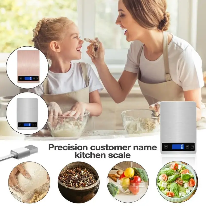 Граммовые пищевые весы, USB-аккумуляторная мера для взвешивания, Светодиодный дисплей, цифровые кухонные весы, Многоцелевой цифровой измеритель для пищевых продуктов