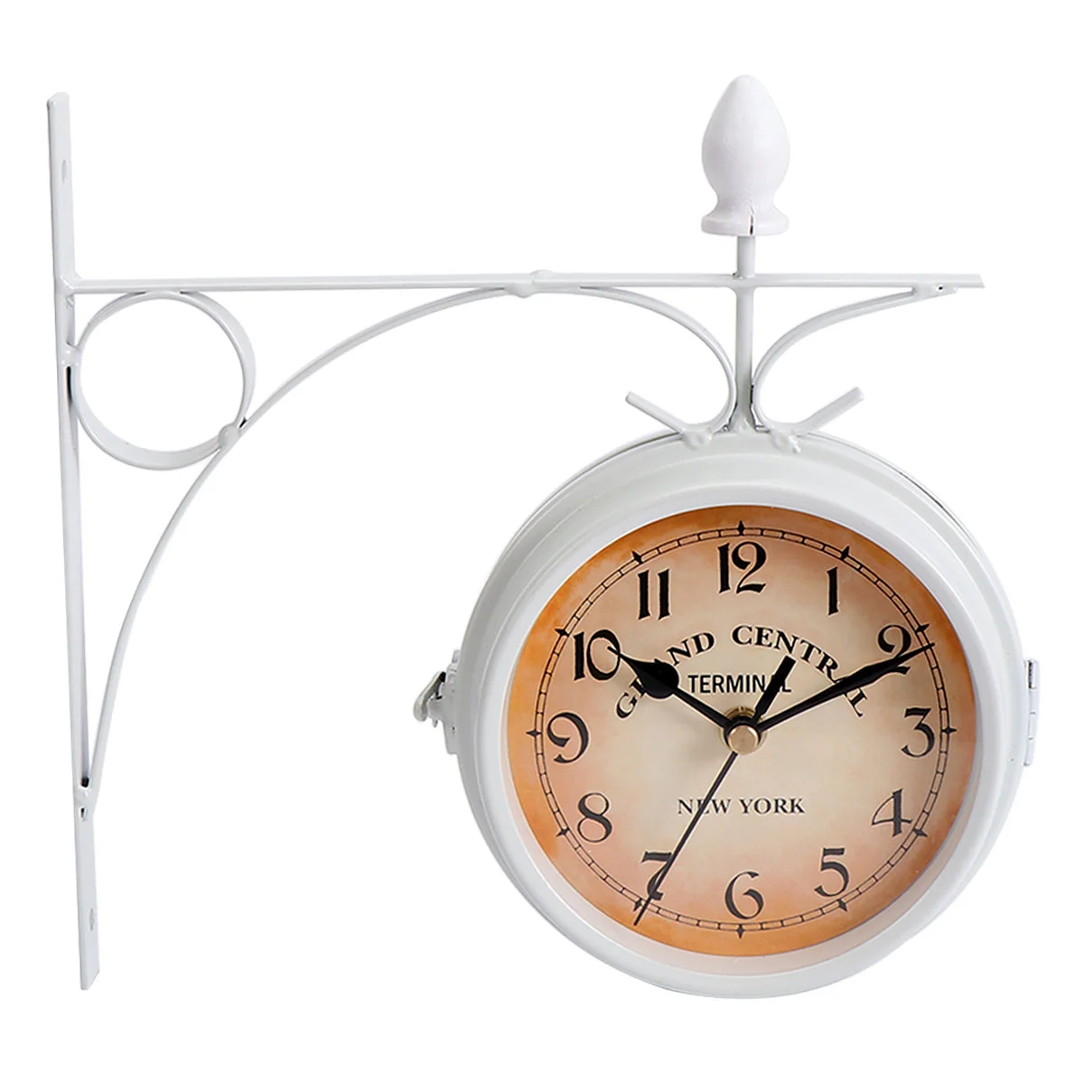 Двухсторонние настенные часы Железные круглые двухсторонние подвесные цифровые декоративные домашние