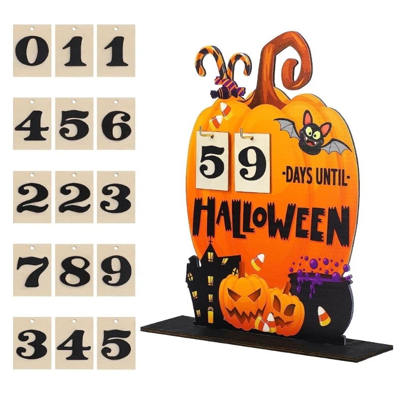 Деревянный Адвент-календарь на Хэллоуин, знак обратного отсчета, адвент-календари, декор на Хэллоуин