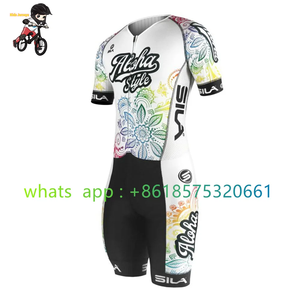 Детский велосипедный костюм Sila для катания на роликовых коньках конькобежный спорт с коротким рукавом Гоночный комплект Ciclismo Детская одежда для быстрого катания 2023