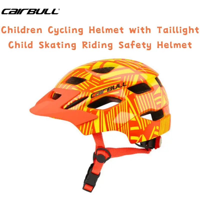 Детский велосипедный шлем CAIRBULL с задним фонарем, Детский Защитный шлем для катания на коньках, Детали защитного шлема для балансировочного велосипеда