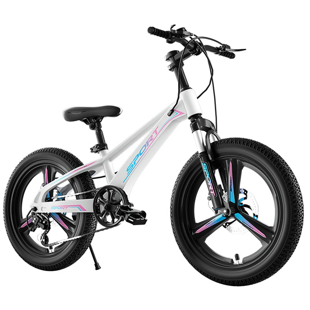 Детский горный велосипед с регулируемой скоростью вращения 18-22 дюйма, Двухдисковый тормоз из магниевого сплава, Амортизирующая рама велосипеда Жесткая