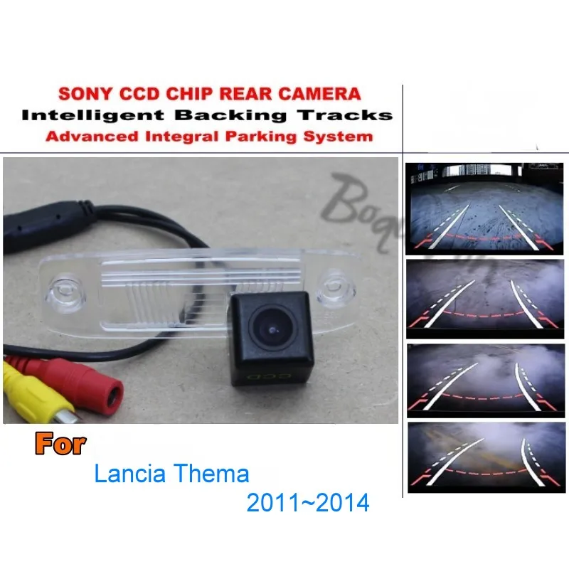 Для Lancia Thema 2011 ~ 2014 Интеллектуальные Динамические Треки Заднего Вида HD CCD Обратная Резервная Траекторная Камера Ночного Видения