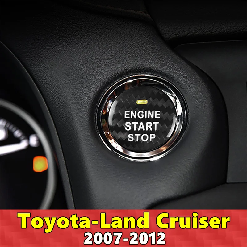 Для Toyota Land Cruiser Крышка кнопки запуска и остановки двигателя автомобиля Наклейка из настоящего углеродного волокна 2007 2008 2009 2010 2011 2012