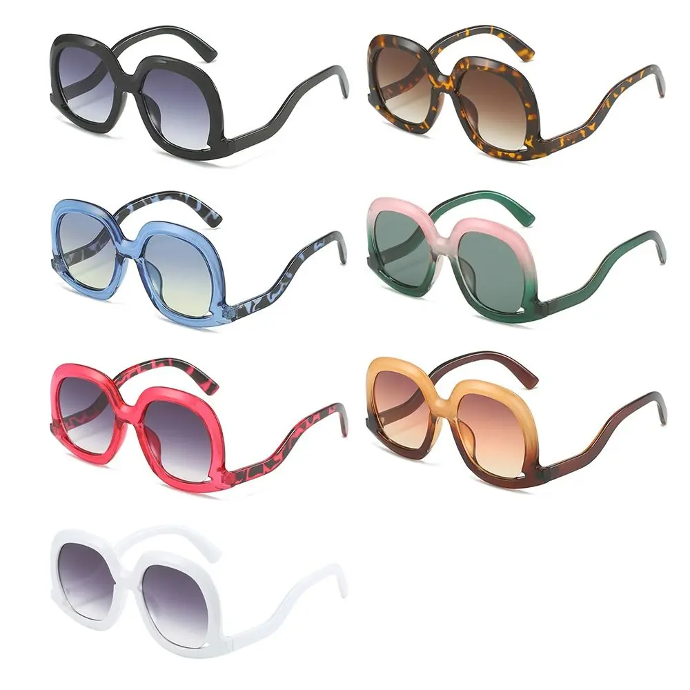 Женская мода Красочные градиентные Леопардовые оттенки Солнцезащитные очки Y2K, Овальные солнцезащитные очки