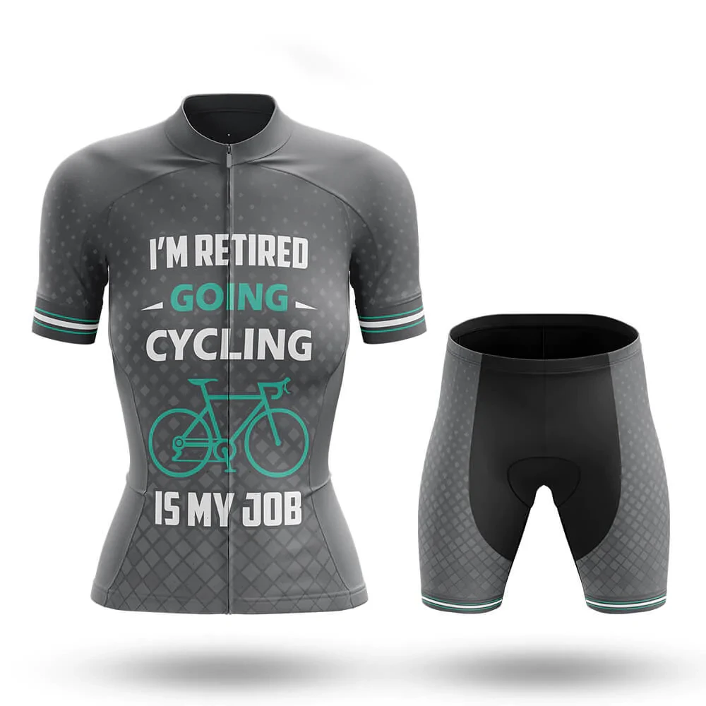 Женский Я на пенсии, езда на велосипеде- моя работа, комплект из джерси для велоспорта, Шорты, костюм, Велосипедная одежда, комплекты для горных шоссейных велосипедов, одежда