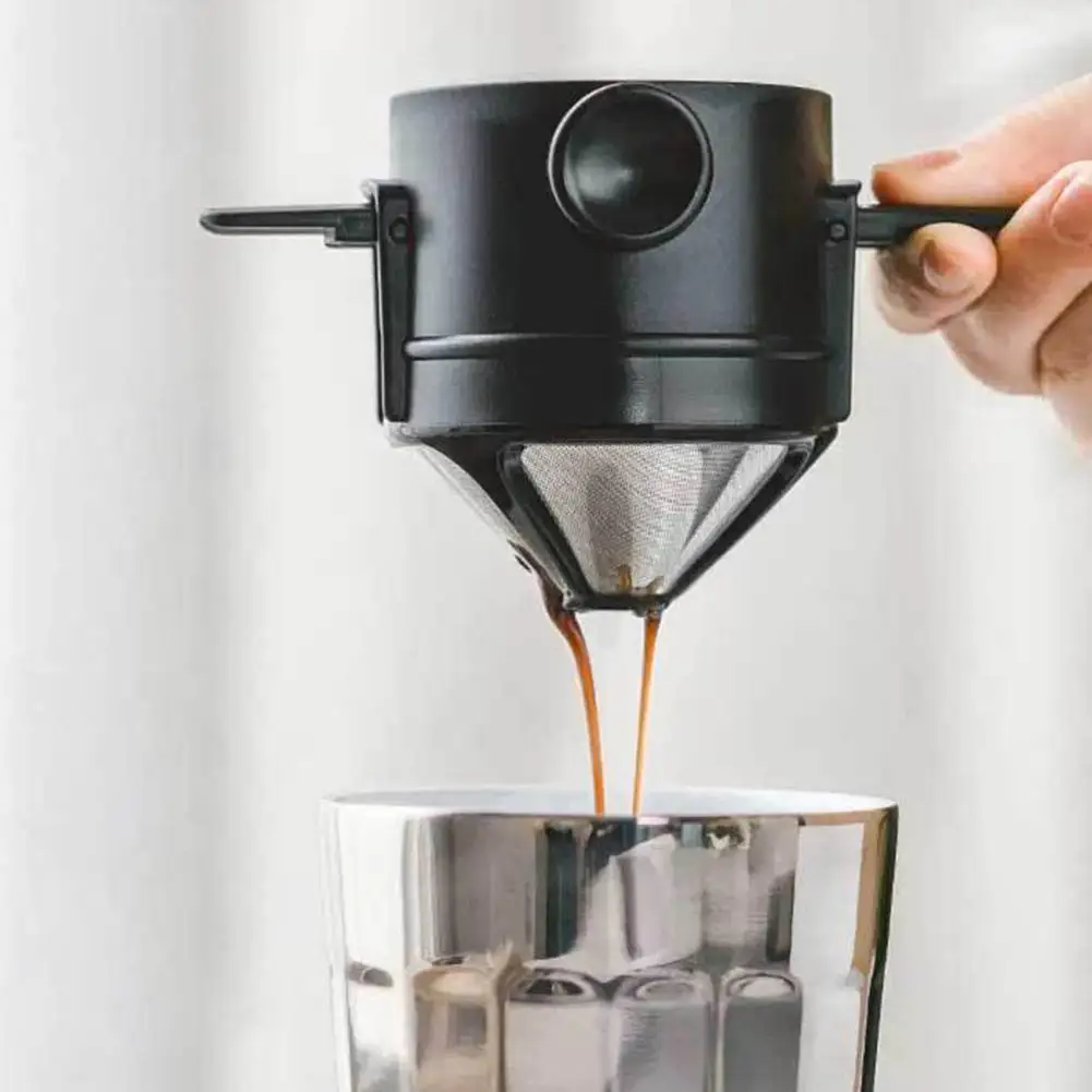 Капельница для кофе Компактная чашка для заваривания кофе Портативная Чашка-фильтр для кофе из нержавеющей стали с защитой от засорения для капель для кофе