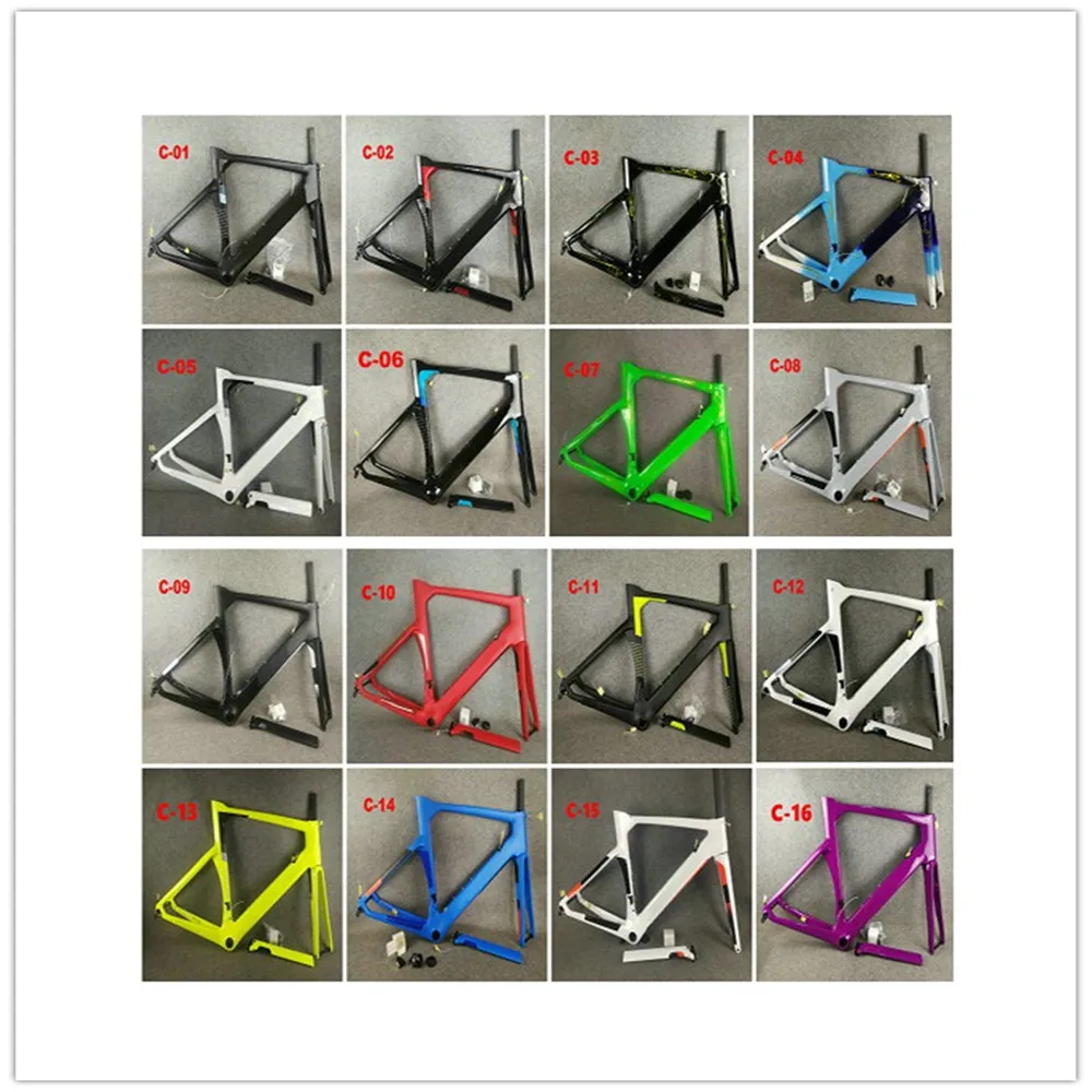 Концепция дискового тормоза с логотипом на заказ Карбоновые рамы шоссейного велосипеда V3RS 16 цветов