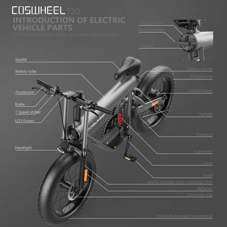 Литий-ионный аккумулятор 500W48V страсть к бездорожью электрический велосипед помощь скутер пляж горный велосипед мотоцикл