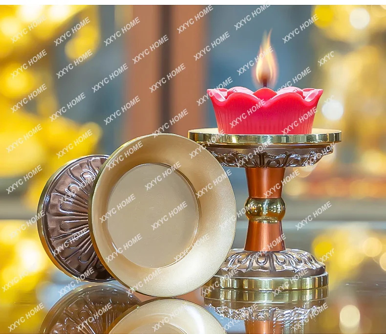 Медная Свеча-светильник Lotus Candle Home Buddha Lamp Украшение держателя Масляной Лампы