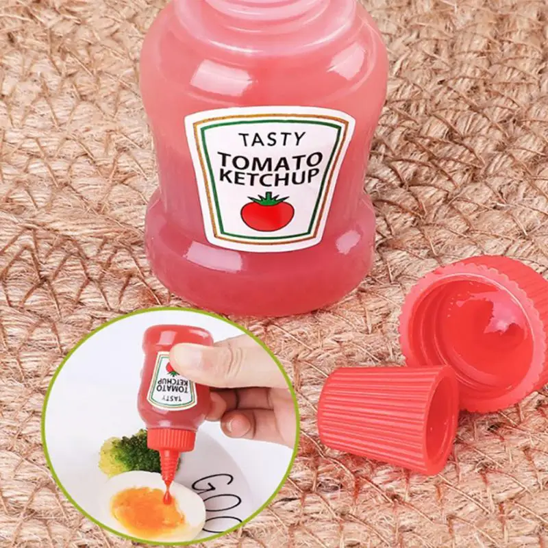 Мини-бутылочка из-под томатного кетчупа, Портативная Бутылочка из-под соуса для салата, Маленькая бутылочка для бенто с медом, для хранения в ланч-боксе, Кухонная Посуда