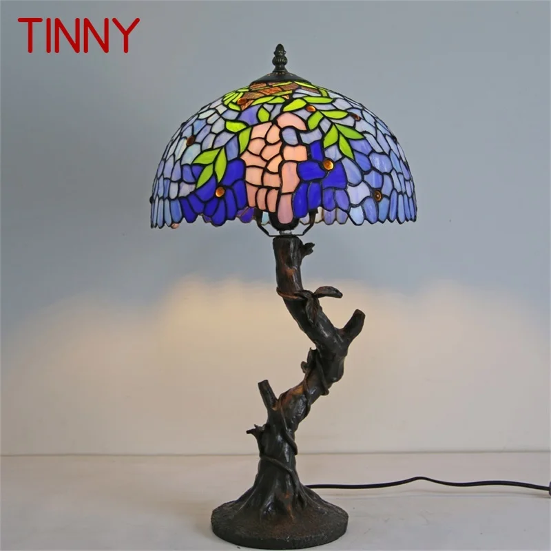Настольная лампа TINNY Tiffany Современный Креативный светодиодный светильник с декоративным рисунком для домашней Спальни