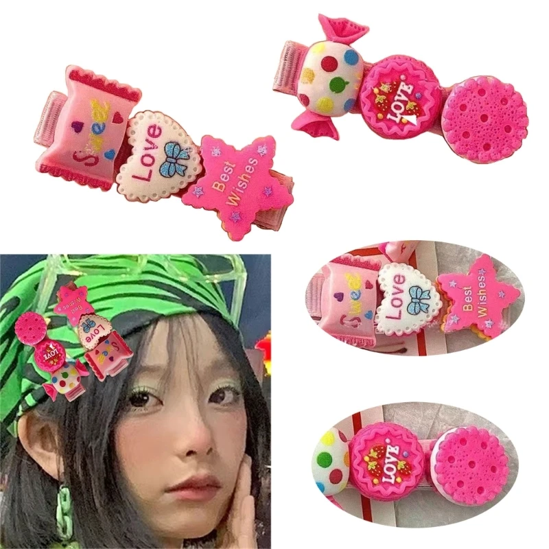 Нежные Заколки в стиле Candy Girl Y2K, зажим для волос Harajuku, Шпилька для волос Sweet Girls, M6CD