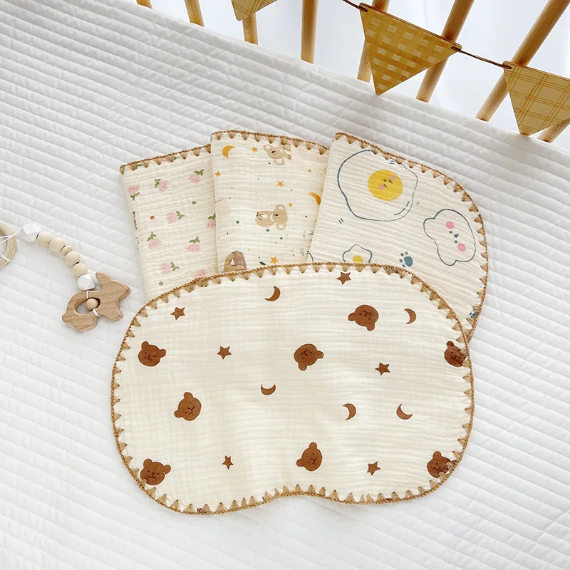 Новорожденный ребенок десятислойная хлопчатобумажная марлевая плоская подушка полотенце для новорожденного детское облачко против отрыжки впитывающая низкая подушка