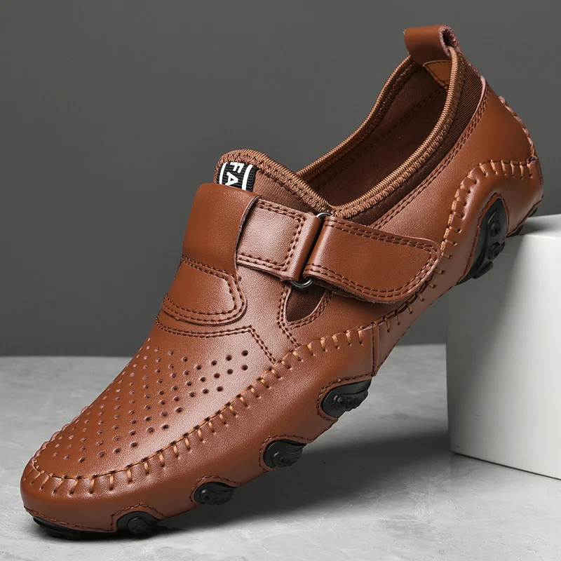 Новые мужские лоферы, Кожаная повседневная обувь, уличная высококачественная Удобная обувь на плоской подошве, дизайнерская обувь для скалолазания ручной работы, модная роскошная Мягкая