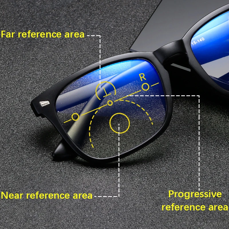 Новые мультифокальные очки для дальнозоркости с защитой от синего света, очки для чтения, Дальнозоркость, близорукость, мужские и женские очки для дальнозоркости двойного назначения