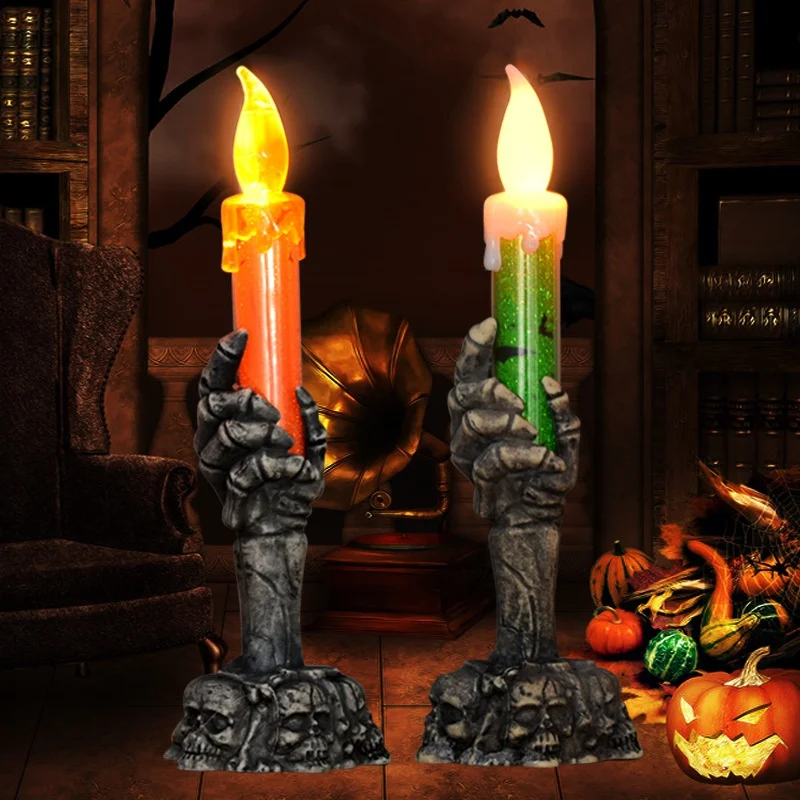 Огни для украшения Хэллоуина Вечеринка с призраками черепов, свечи, Светодиодная вечеринка с тыквой, Декор для вечеринки в честь Хэллоуина для дома