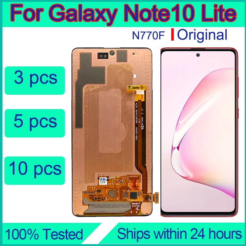Оптовая продажа Samsung Galaxy Note10 Lite Note 10 Замена экрана Оригинальный ЖК-дисплей Pantalla Tela Afficheur Панель экрана