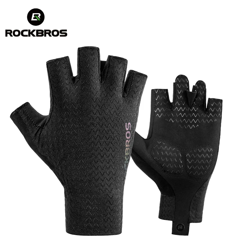 Официальные велосипедные перчатки ROCKBROS, осенне-весенние перчатки для MTB велосипеда, SBR-накладка на полпальца, Wo, дышащие противоударные перчатки