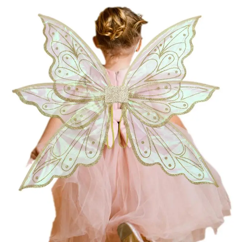 Платье принцессы с крыльями феи, крыло Феи, легкая сверкающая бабочка, крылья феи Ангела, костюм на Хэллоуин для маленьких женщин