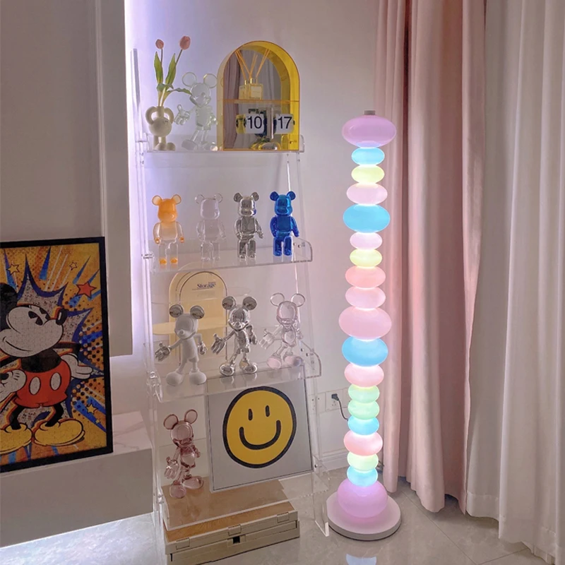 Радужная торшерная лампа Candy string creative macaron для спальни для девочек, стеклянная лампа для атмосферы на диване в гостиной