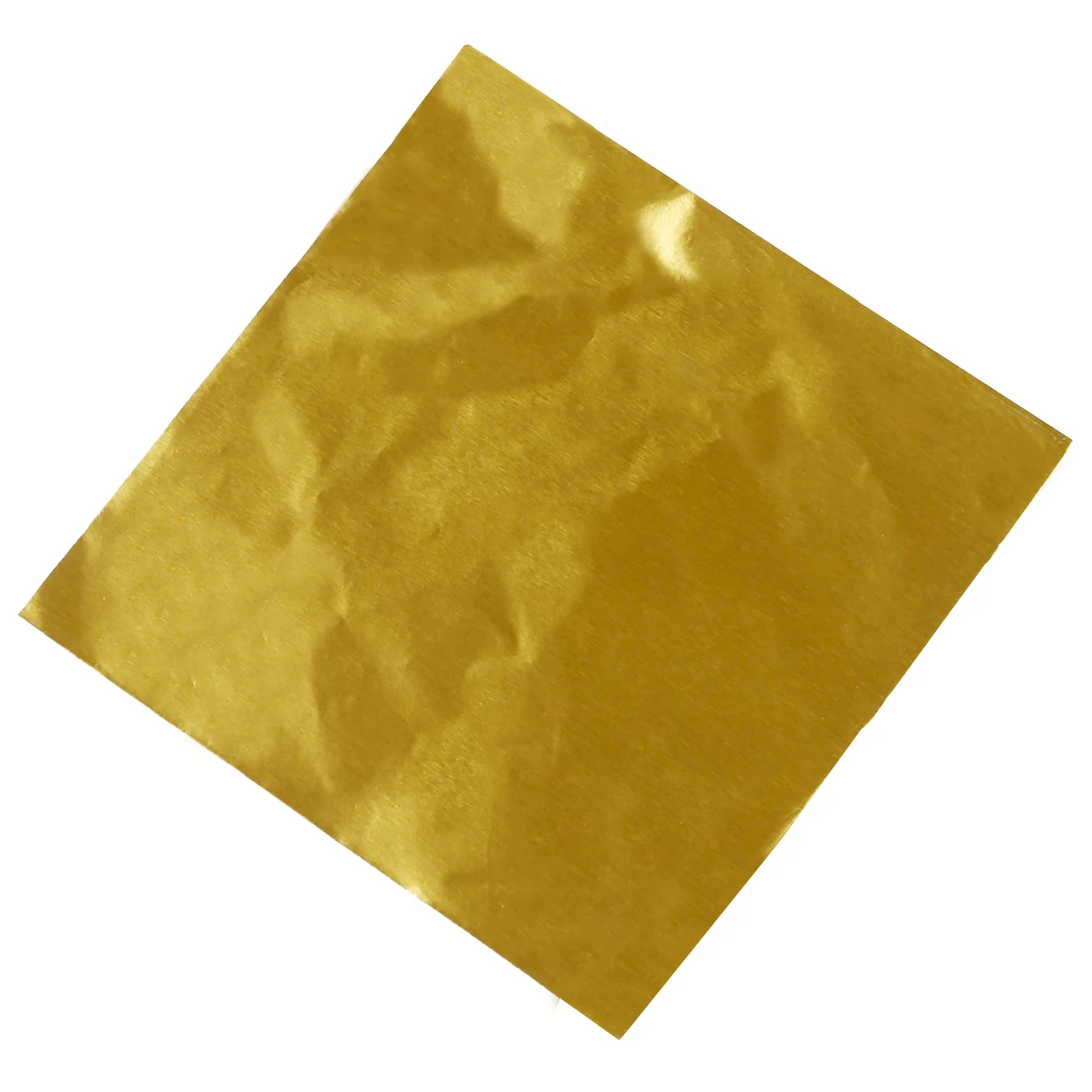 Симпатичные 100шт сладостей Упаковка конфет Фольгированная бумага Обертки из фольги для шоколадных конфет Квадратная (золотая)